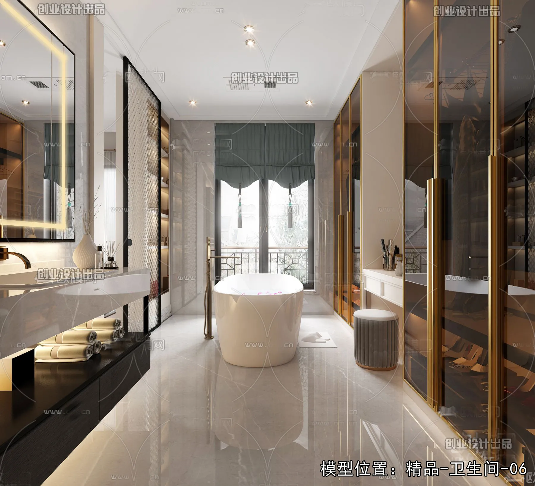 Bathroom – Modern Style Interior 3D Scenes – 013