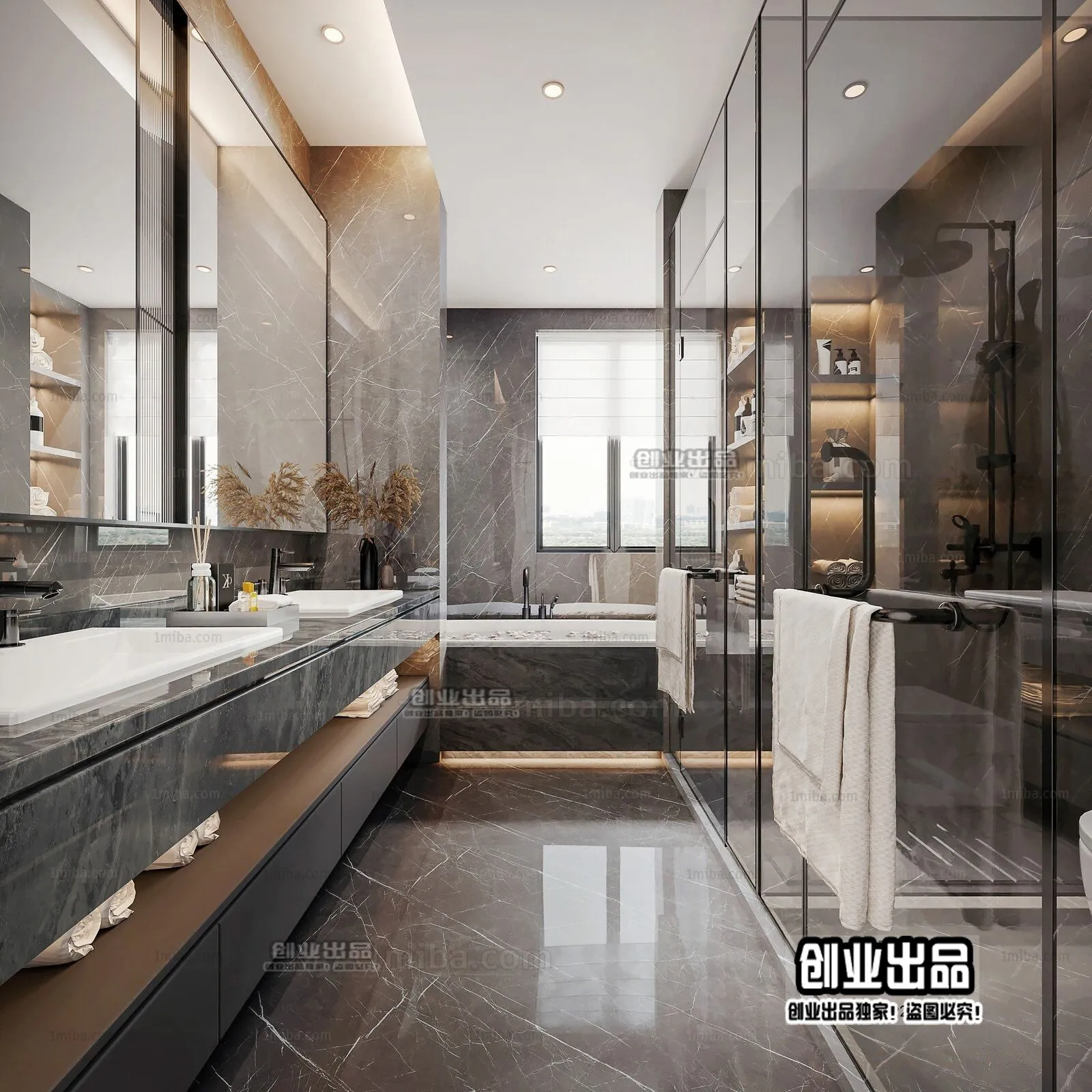 Bathroom – Modern Style Interior 3D Scenes – 016