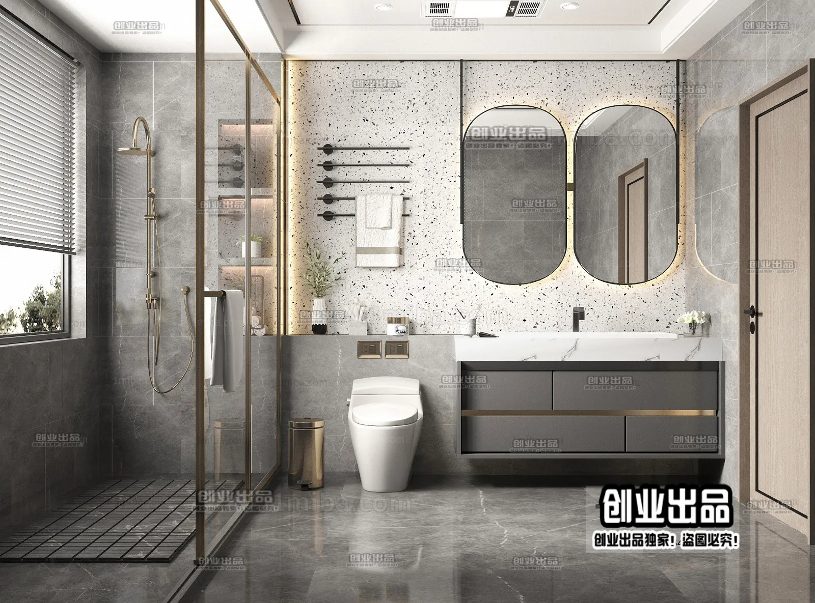 Bathroom – Modern Style Interior 3D Scenes – 019