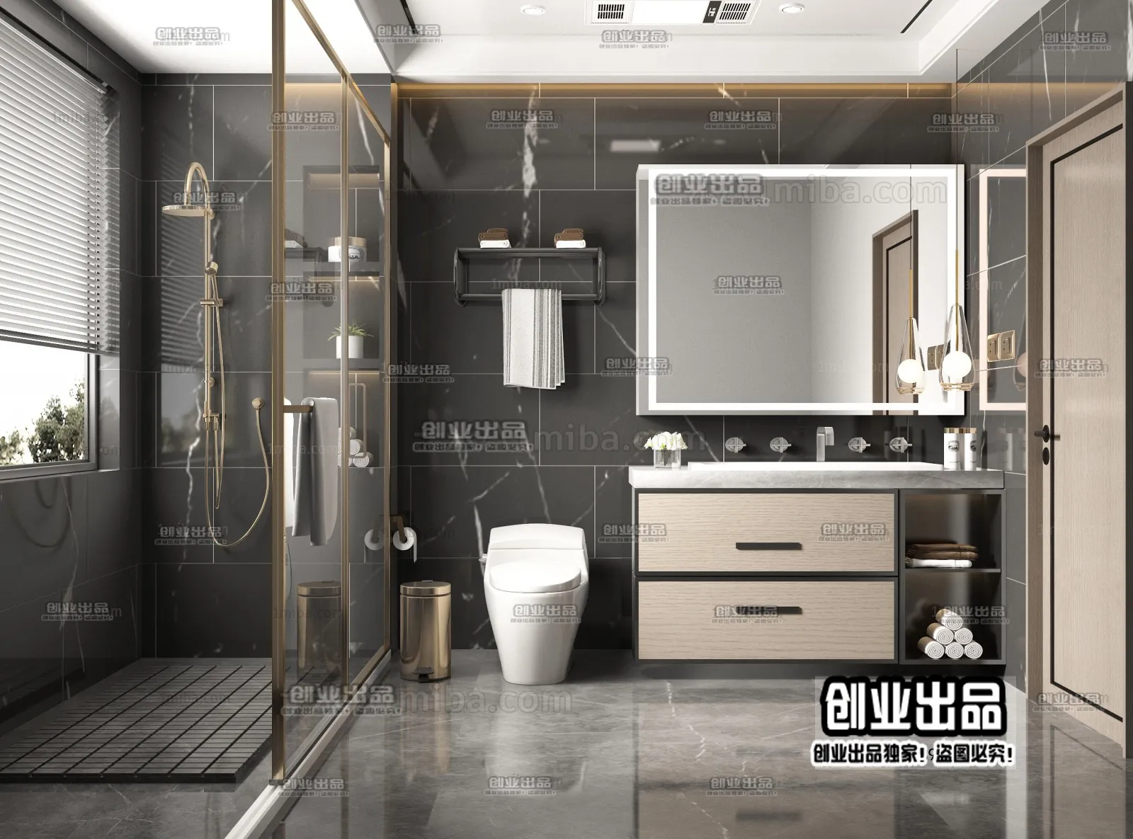 Bathroom – Modern Style Interior 3D Scenes – 020