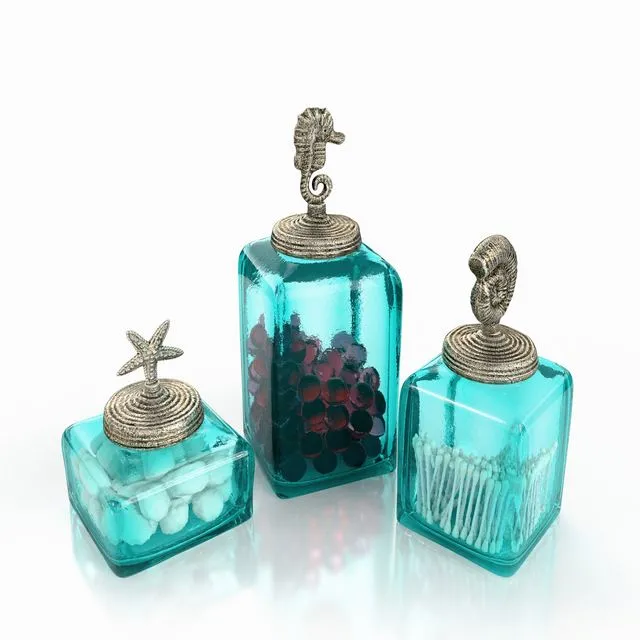 Bathroom Ocean Canisters Set 3dsMax Model