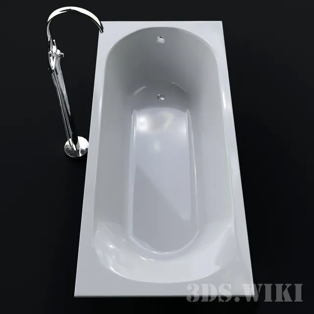 bathroom – Riho Miami built-in bathtub with Ravak floor-standing mixer 3ds Max