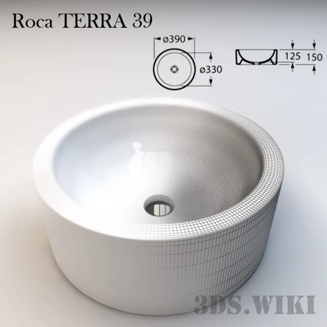 bathroom – Round washbasin Roca TERRA 39 3ds Max