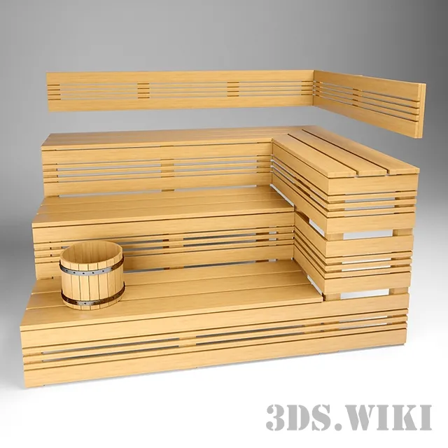 bathroom – Sauna bench 3ds Max
