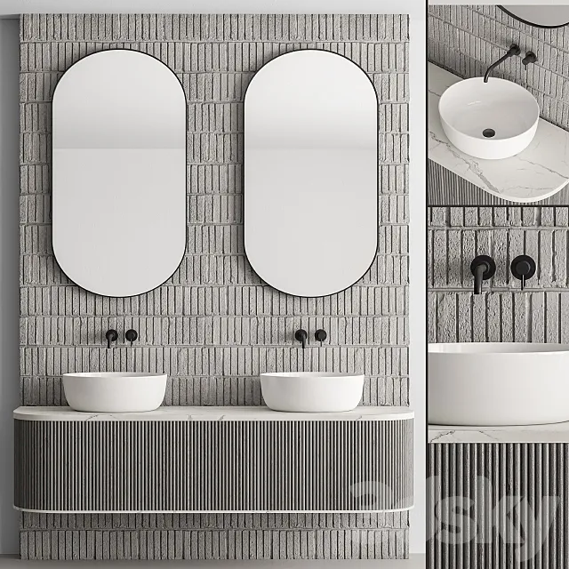 Bathroom Set Concrete Wall – Set 27 3DS Max Model