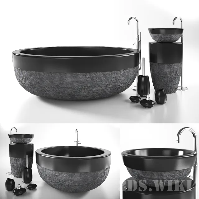 bathroom – Set of designer sinks 3ds Max