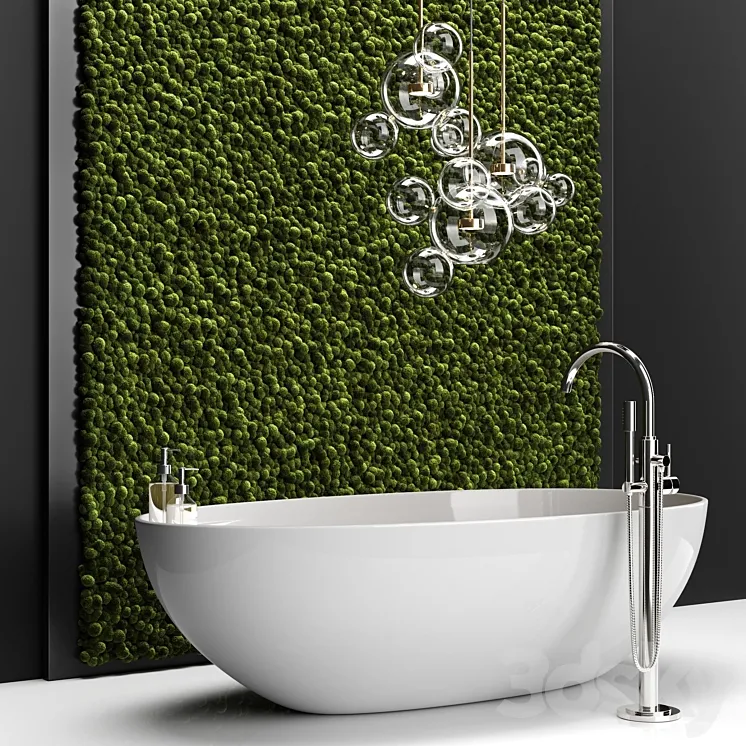 Bathroom set with moss 3DS Max