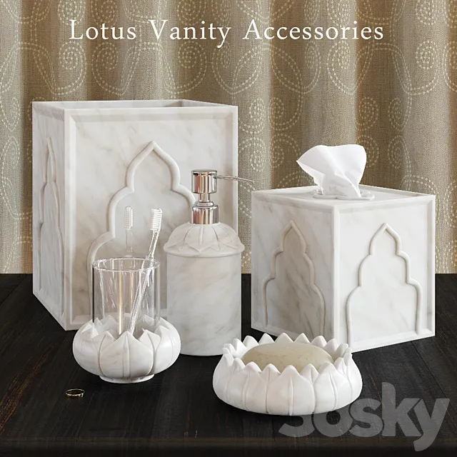 Bathroom Sets John Robshaw Lotus Vanity Accessories 3DS Max Model