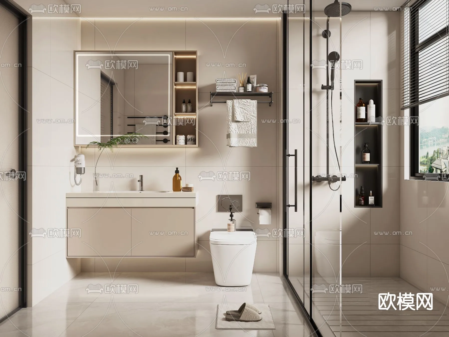 BATHROOM SETS – VRAY / CORONA – 3D MODEL – 2272