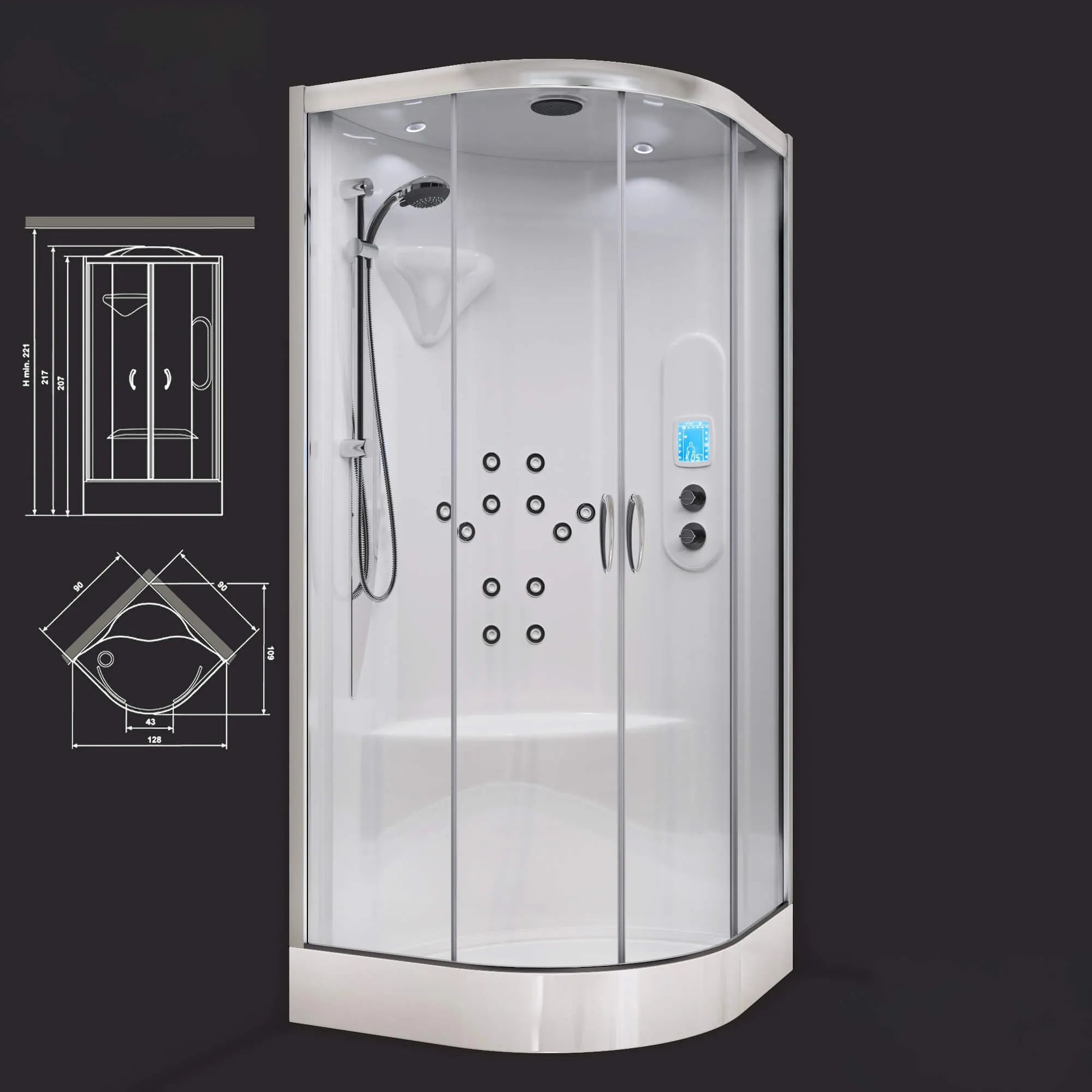 bathroom – Shower cubicle with hydromassage Hafro New Bi-Size 3ds Max