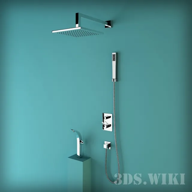 bathroom – Shower faucet set 3ds Max