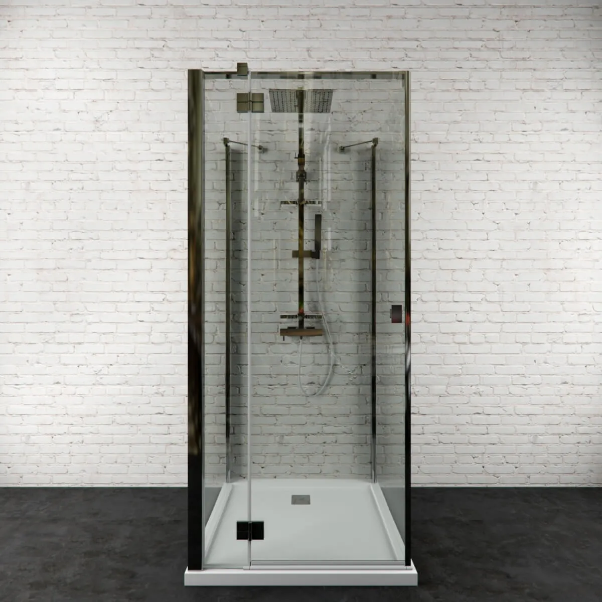 bathroom – Shower stall Essenza kdj s + shower system Touareg 2 3ds Max
