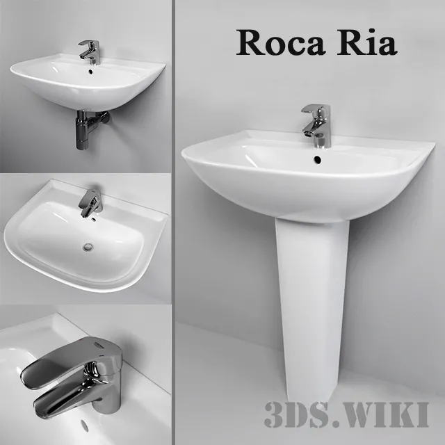 bathroom – Sink Roca Ria Mixer Grohe Eurosmart 3ds Max