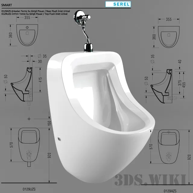 bathroom – Smart urinal Serel 3ds Max
