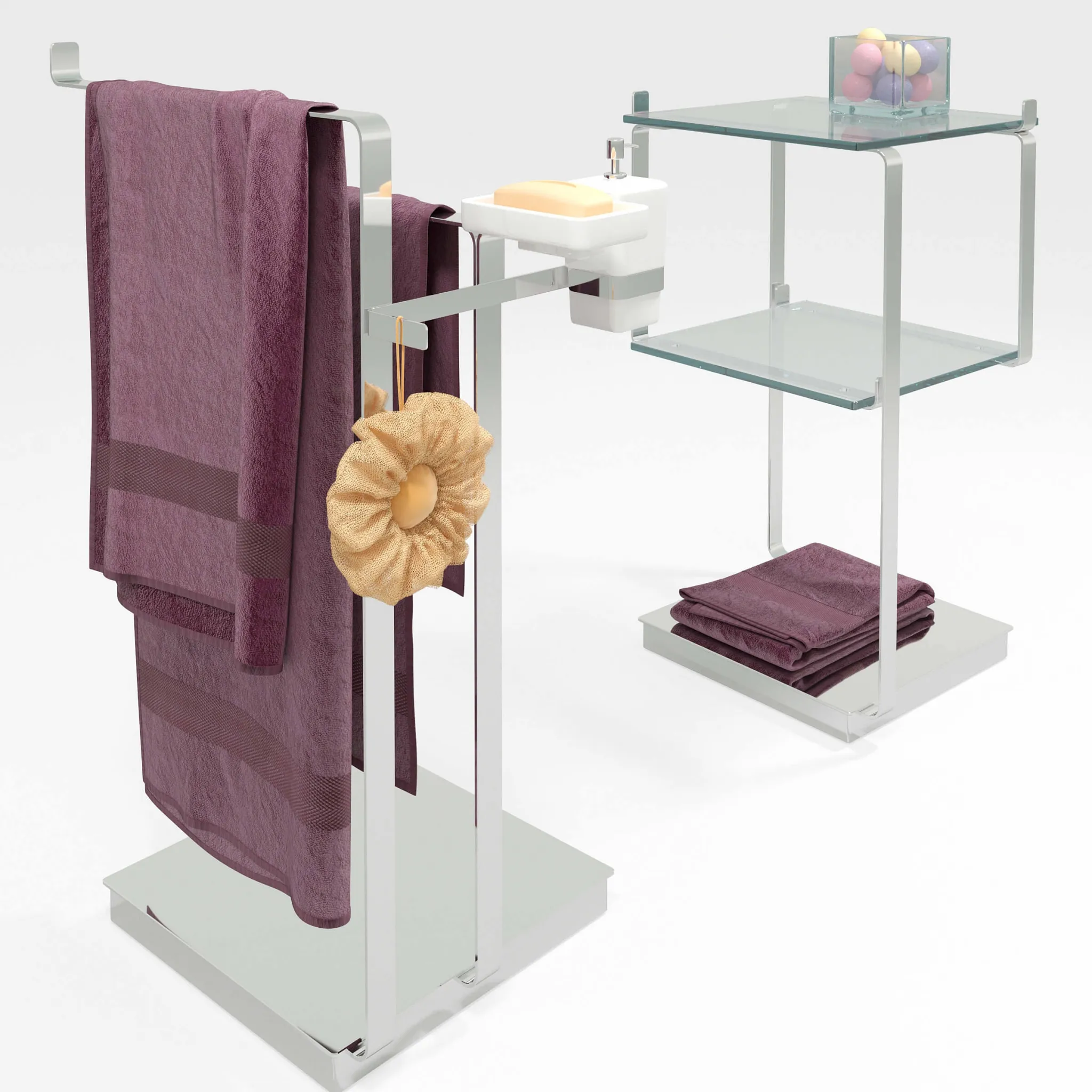 bathroom – Stand for towels and table 3ds Max