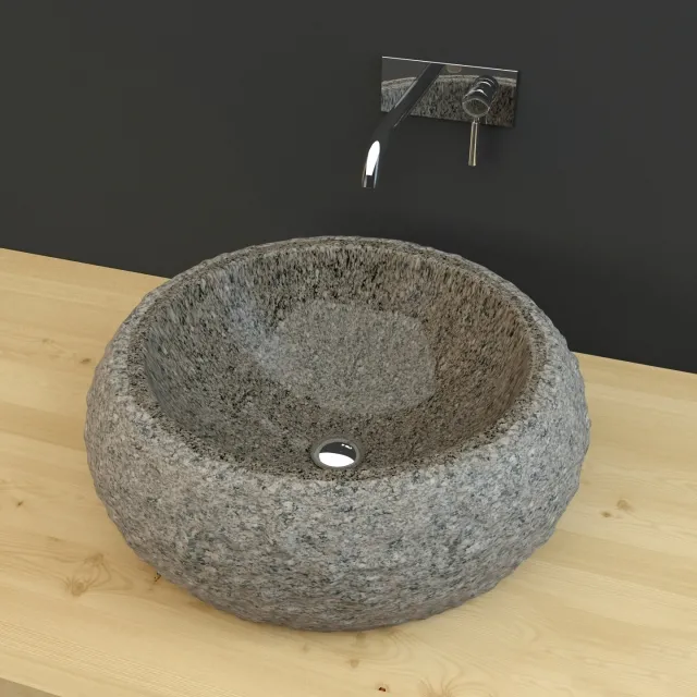 bathroom – Stone  washbasin 3ds Max