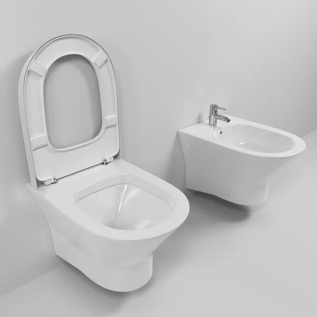 bathroom – Suspended toilet and bidet Roca Nexo 3ds Max