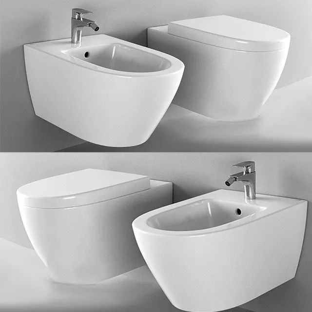 bathroom – The toilet and bidet Villeroy and Boch Subway 3ds Max