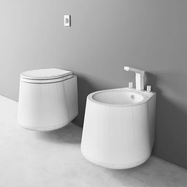 bathroom – Toilet and  Bidet 3ds Max
