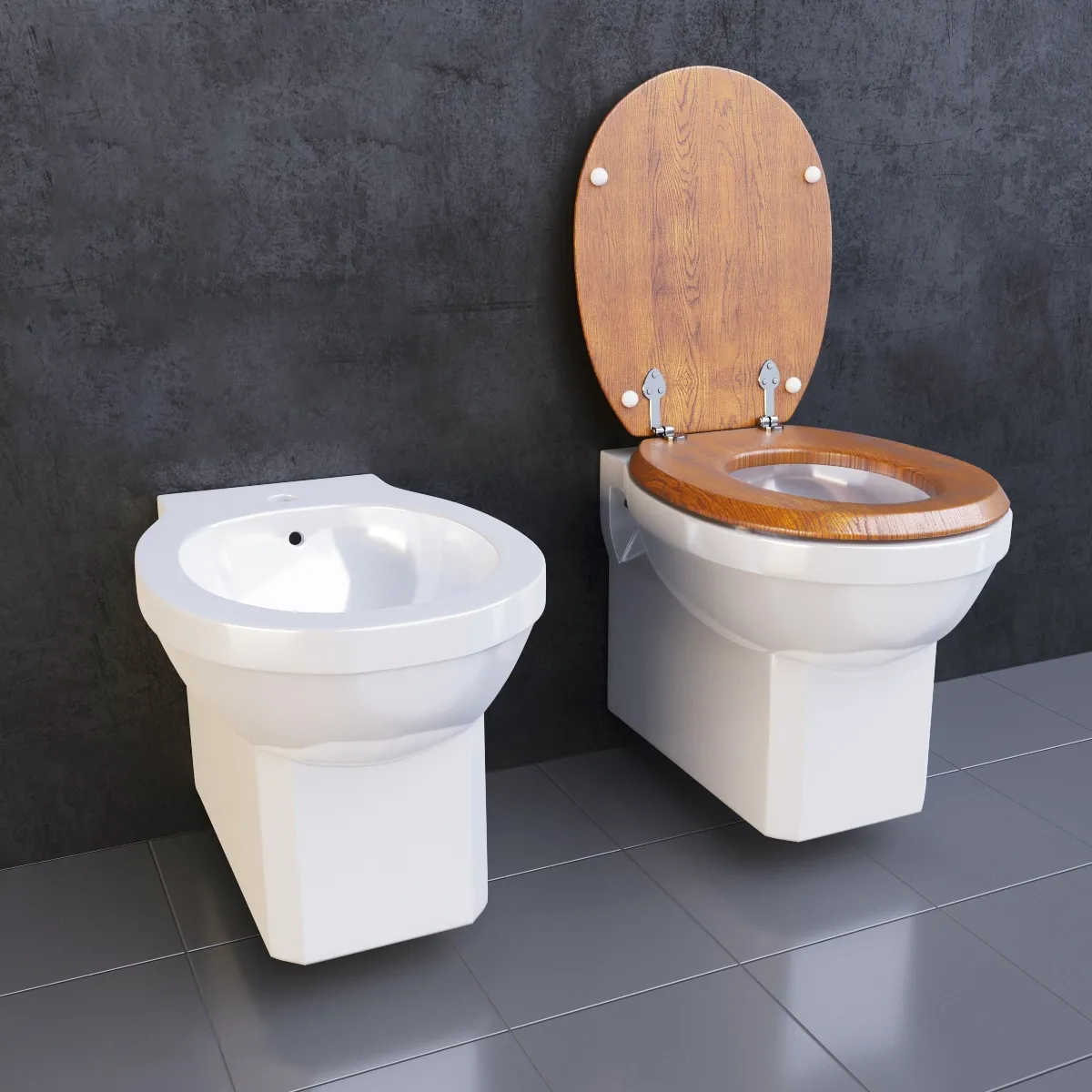 bathroom – Toilet and  bidet 58 3ds Max