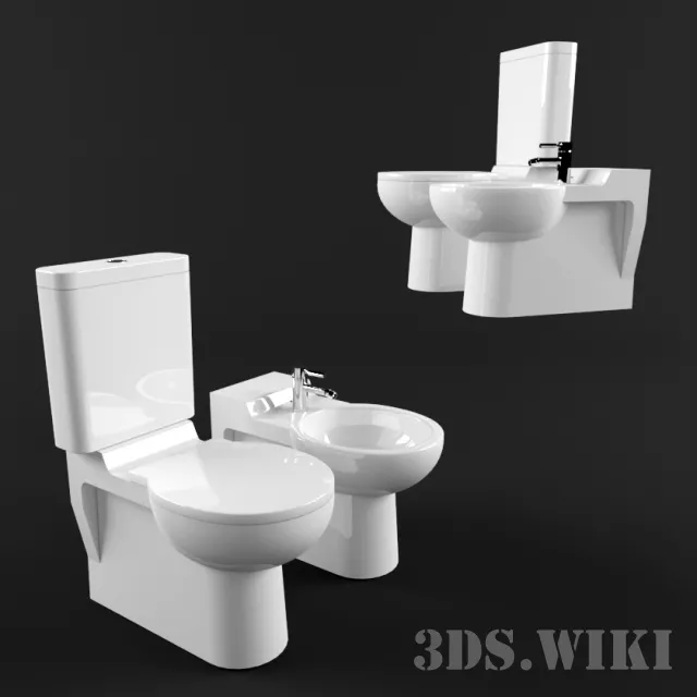 bathroom – Toilet and bidet Duravit Foster 3ds Max