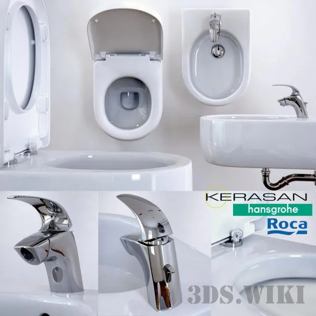 bathroom – Toilet and bidet FLO 3ds Max