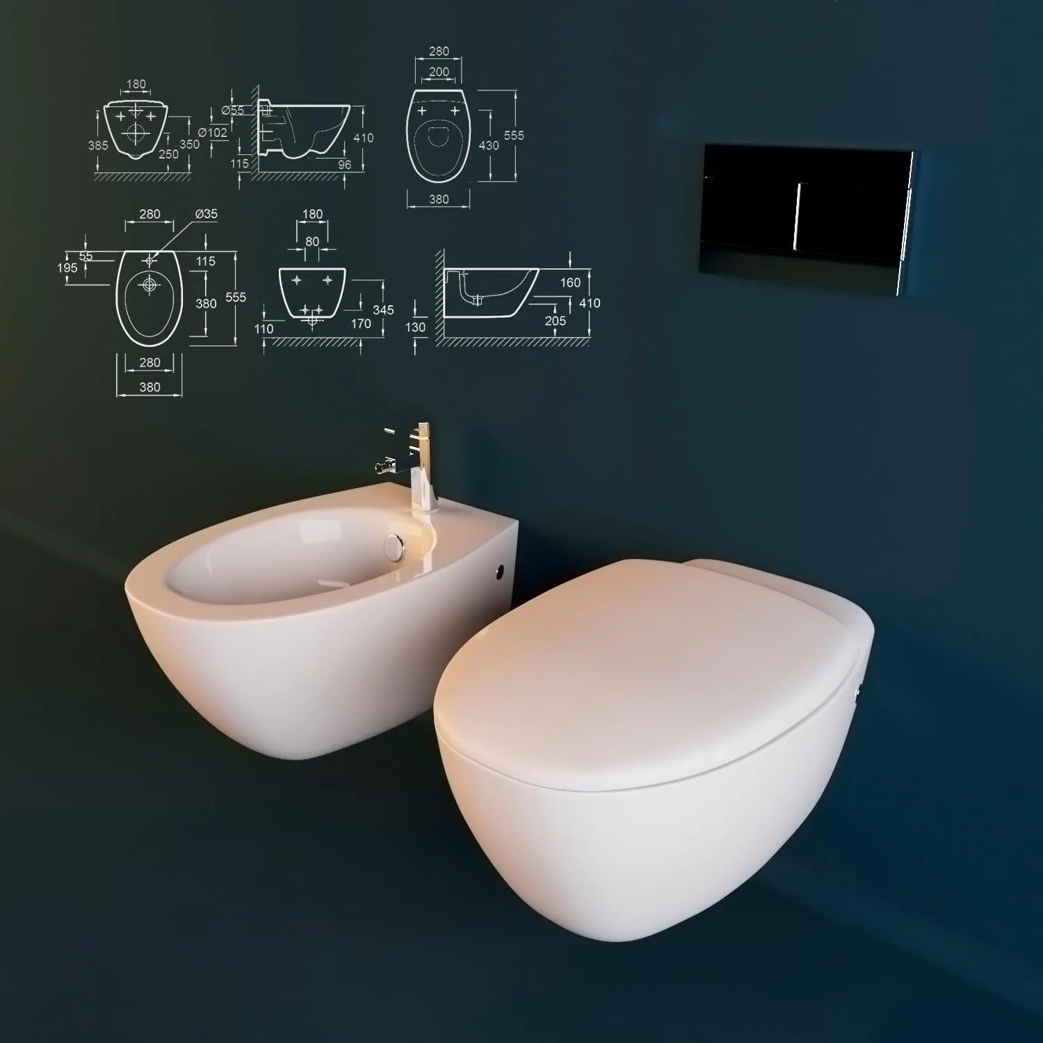 bathroom – Toilet and bidet Jacob Delafon Presquile 3ds Max