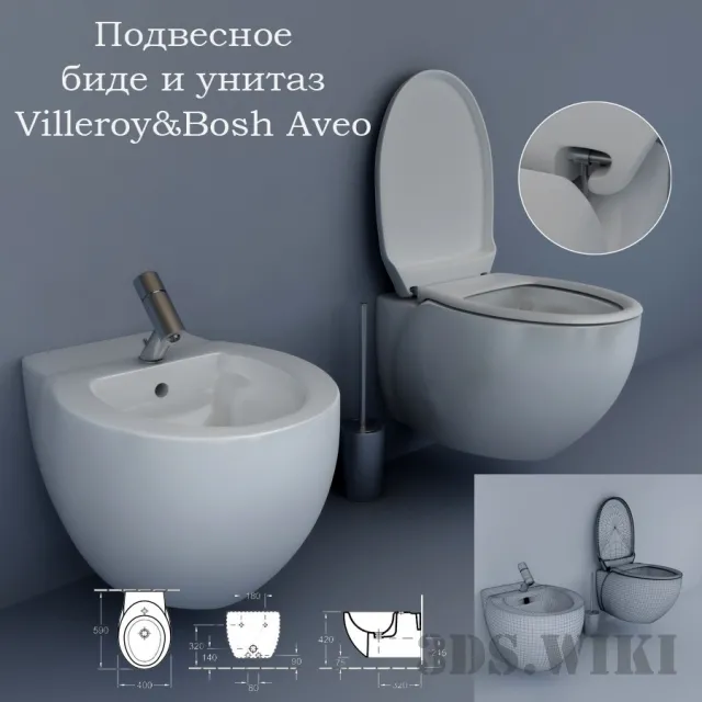 bathroom – Toilet and Bidet Villeroy & Boch Aveo 3ds Max