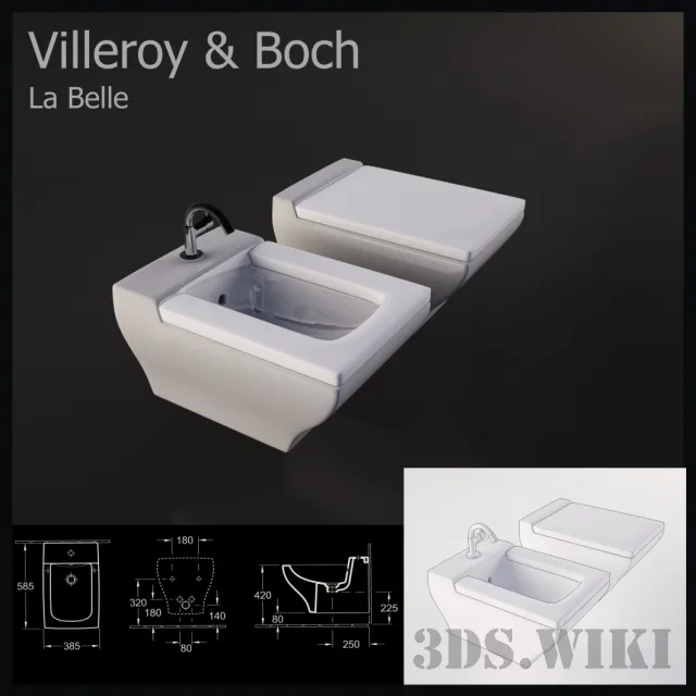 bathroom – Toilet and Bidet Villeroy & Boch La Belle 3ds Max