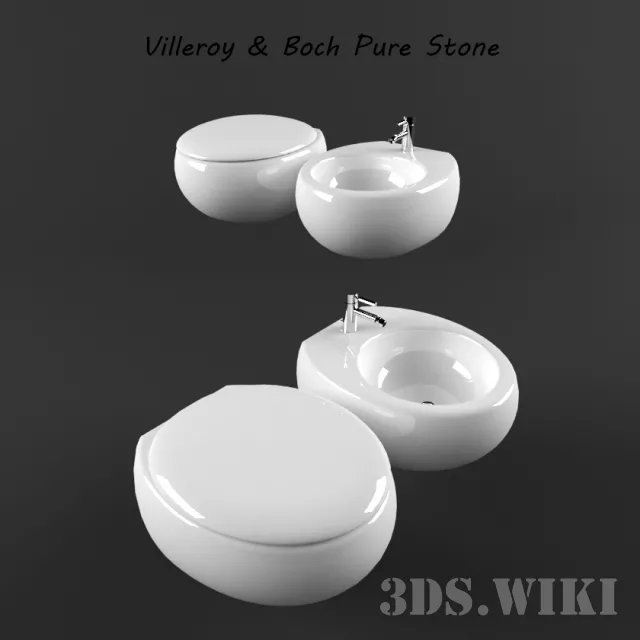 bathroom – Toilet and Bidet Villeroy & Boch – Pure-Stone 3ds Max