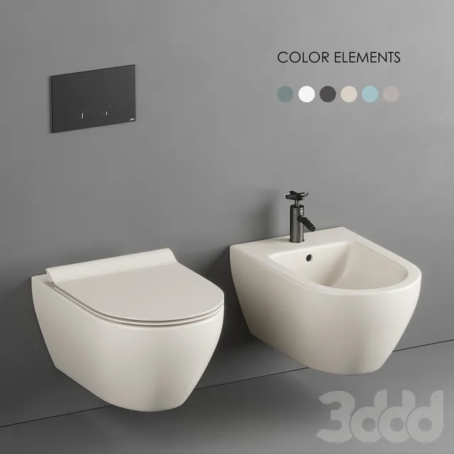 BATHROOM – TOILET & BIDET – 3D MODELS – 3DS MAX – FREE DOWNLOAD – 2550