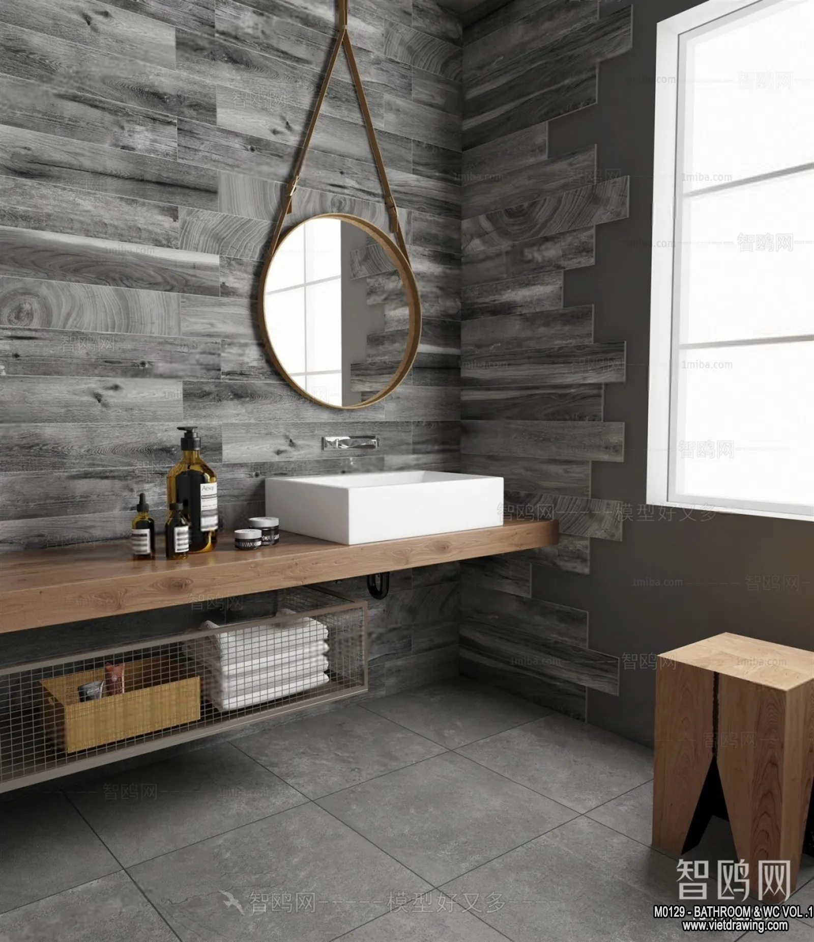 Bathroom – Toilet – WC – RestRoom – 3D Interior Scene – 003