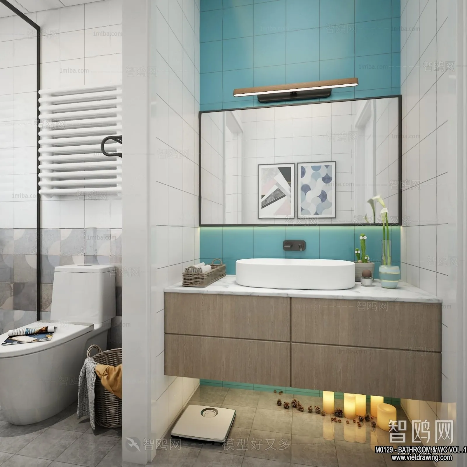 Bathroom – Toilet – WC – RestRoom – 3D Interior Scene – 004