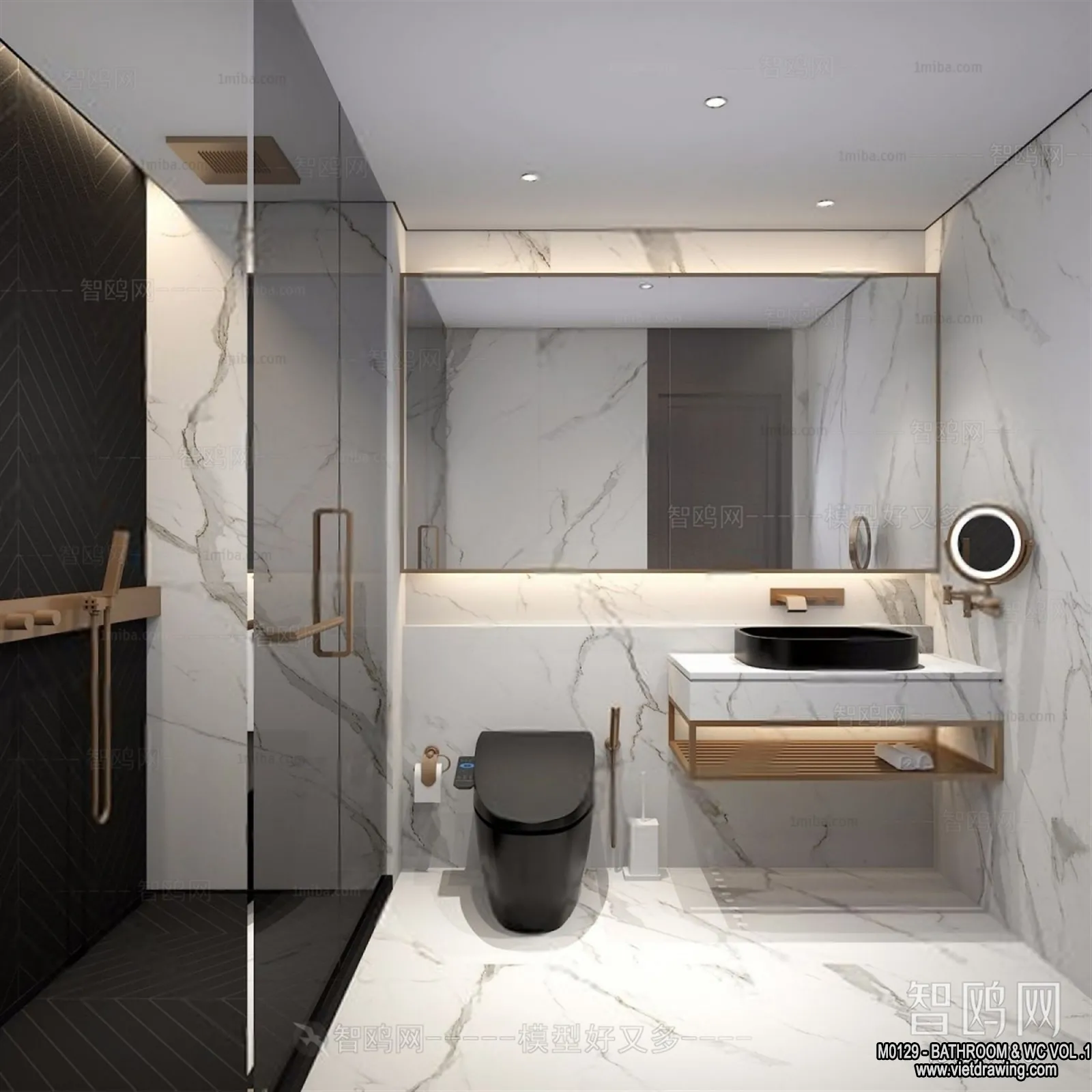 Bathroom – Toilet – WC – RestRoom – 3D Interior Scene – 007