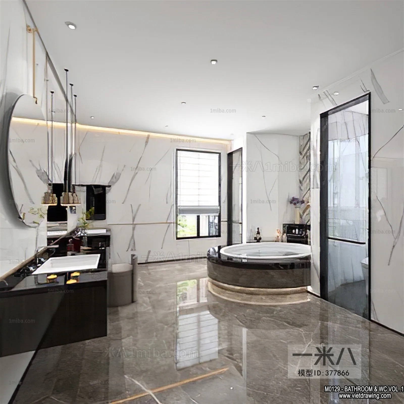 Bathroom – Toilet – WC – RestRoom – 3D Interior Scene – 009