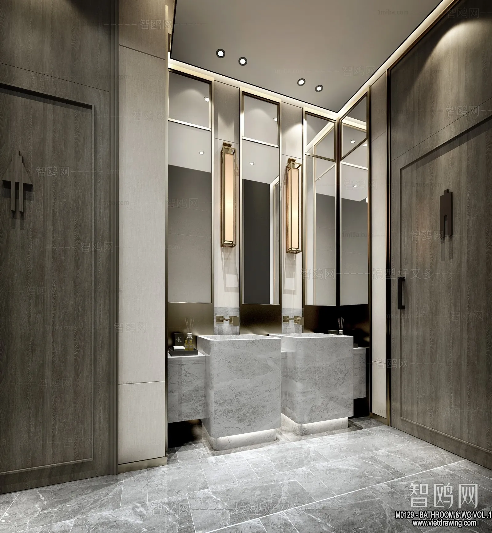 Bathroom – Toilet – WC – RestRoom – 3D Interior Scene – 013