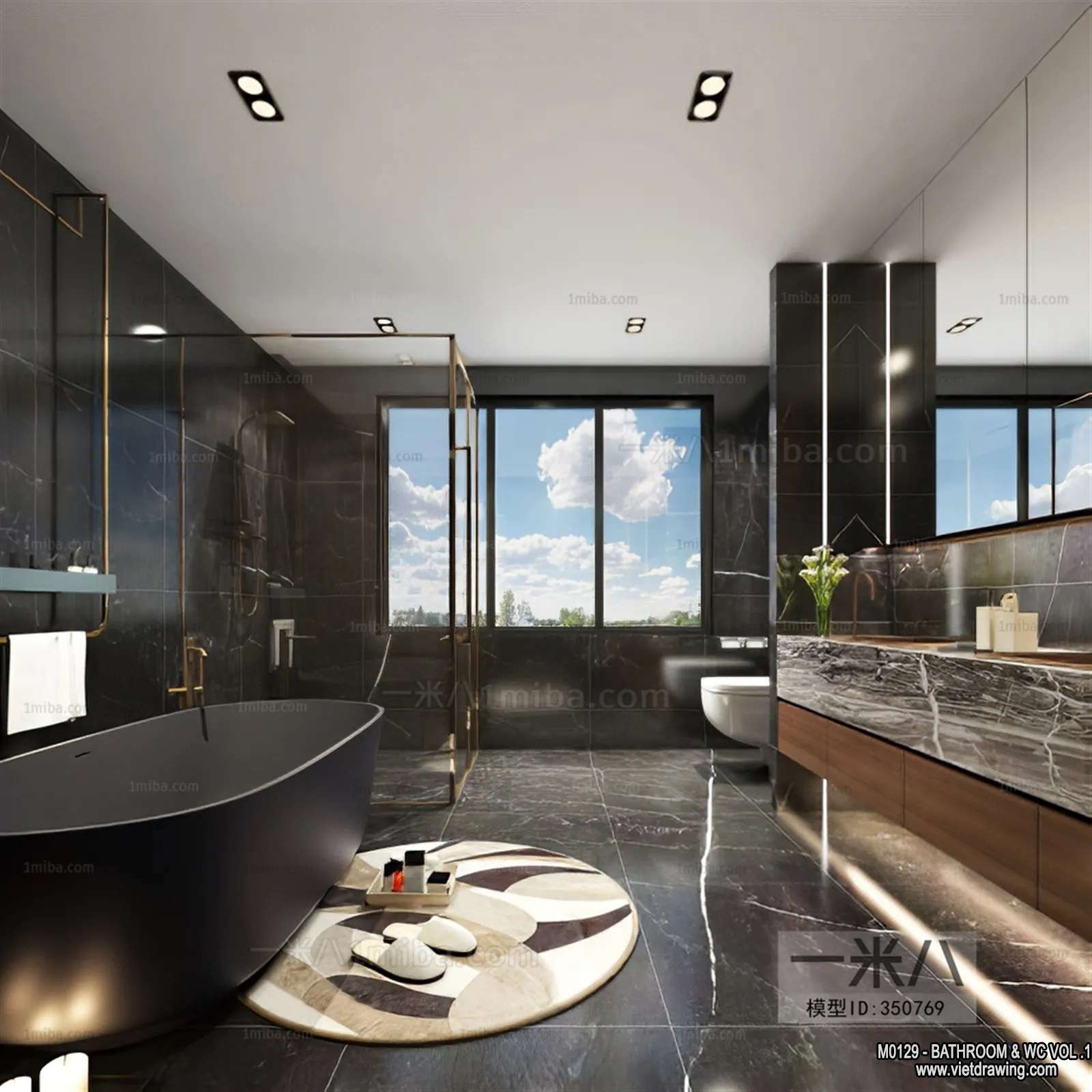 Bathroom – Toilet – WC – RestRoom – 3D Interior Scene – 014