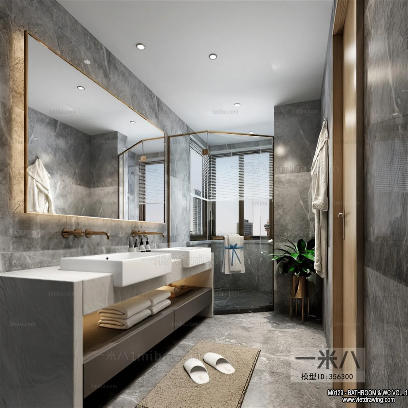 Bathroom – Toilet – WC – RestRoom – 3D Interior Scene – 016