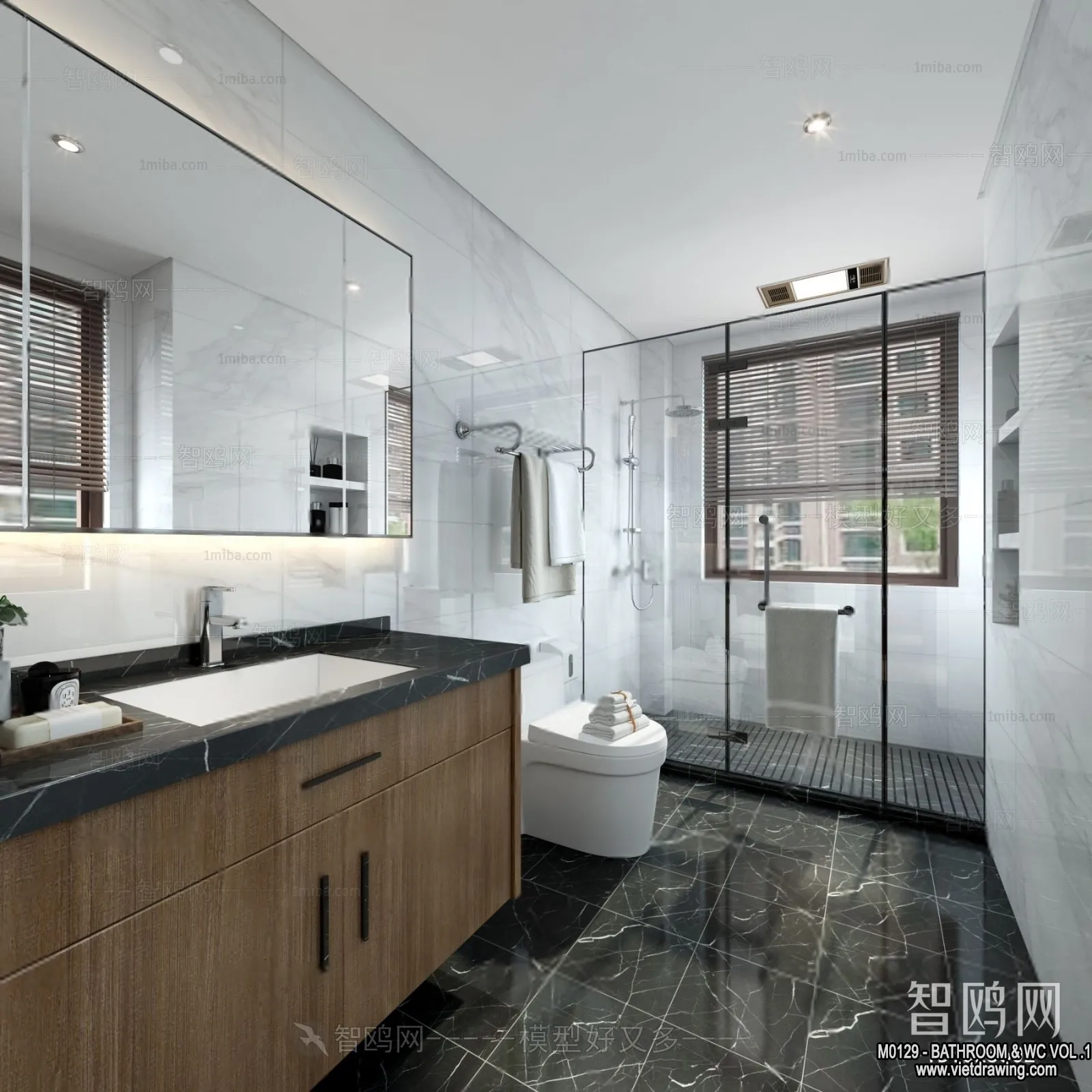 Bathroom – Toilet – WC – RestRoom – 3D Interior Scene – 019