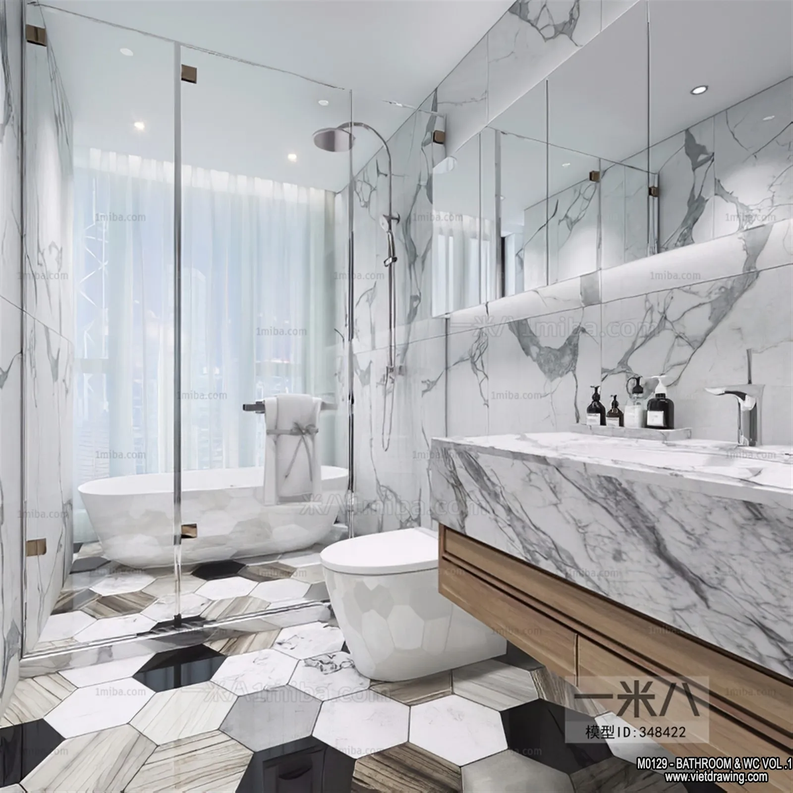 Bathroom – Toilet – WC – RestRoom – 3D Interior Scene – 025