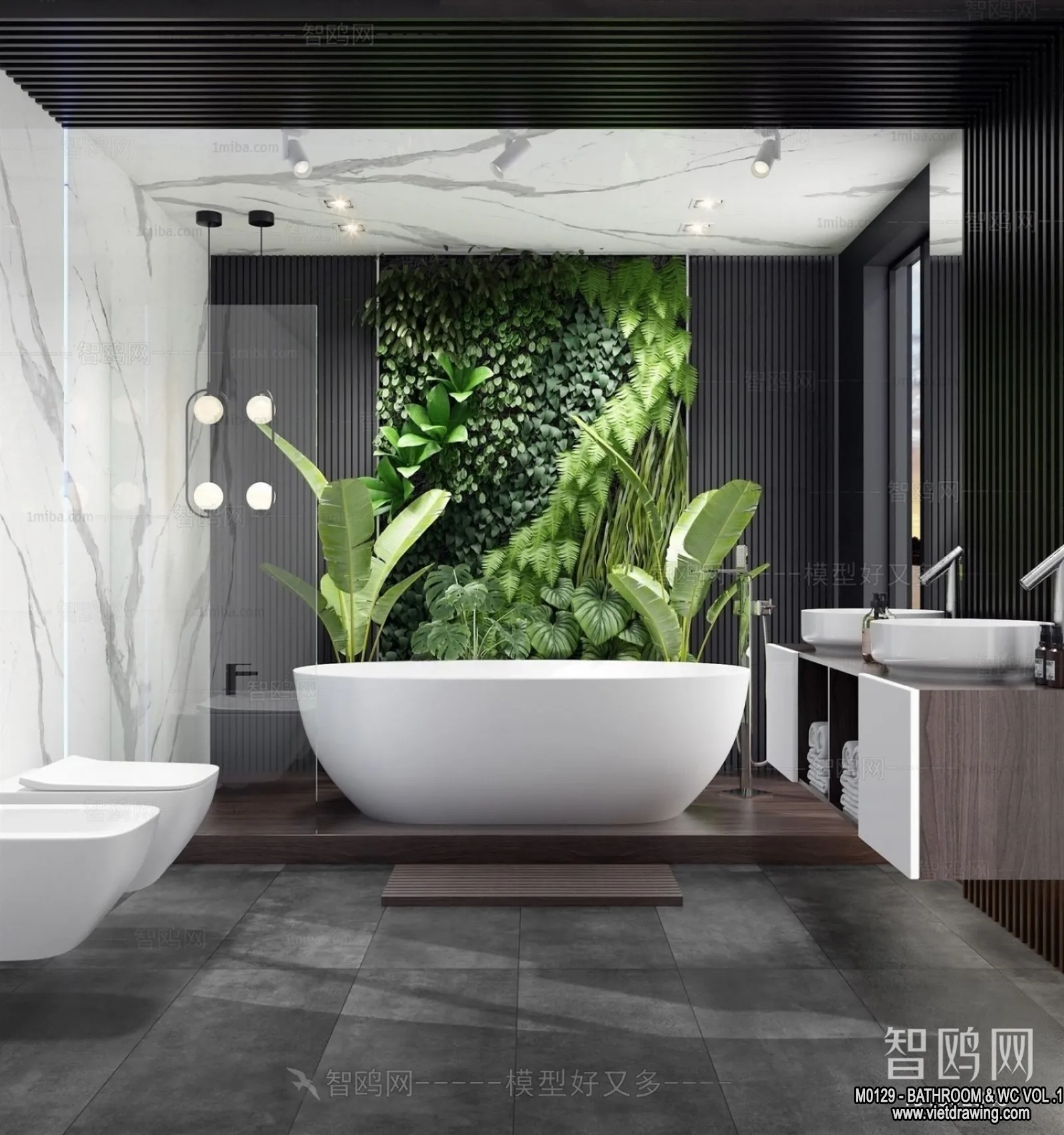 Bathroom – Toilet – WC – RestRoom – 3D Interior Scene – 033