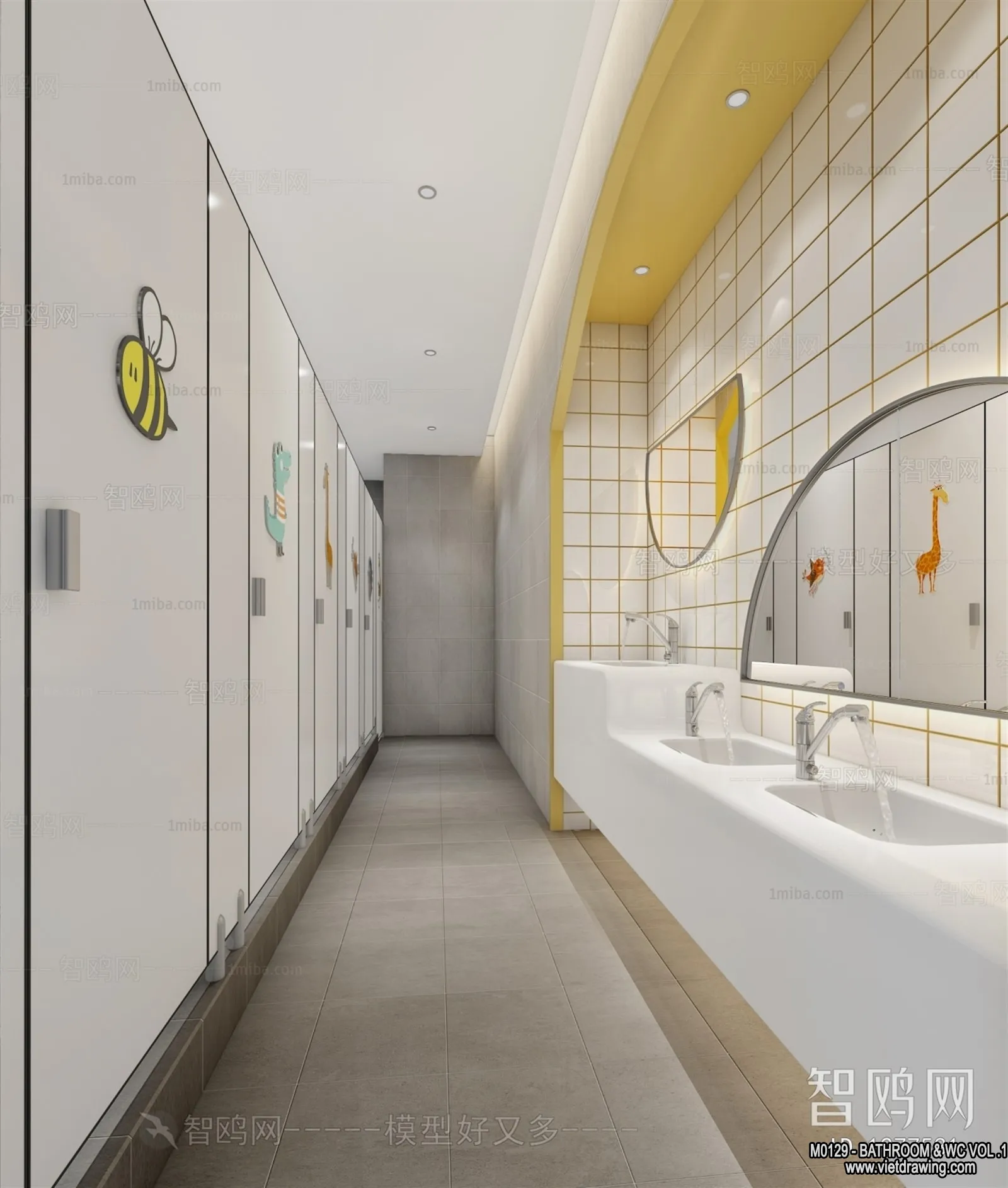 Bathroom – Toilet – WC – RestRoom – 3D Interior Scene – 051