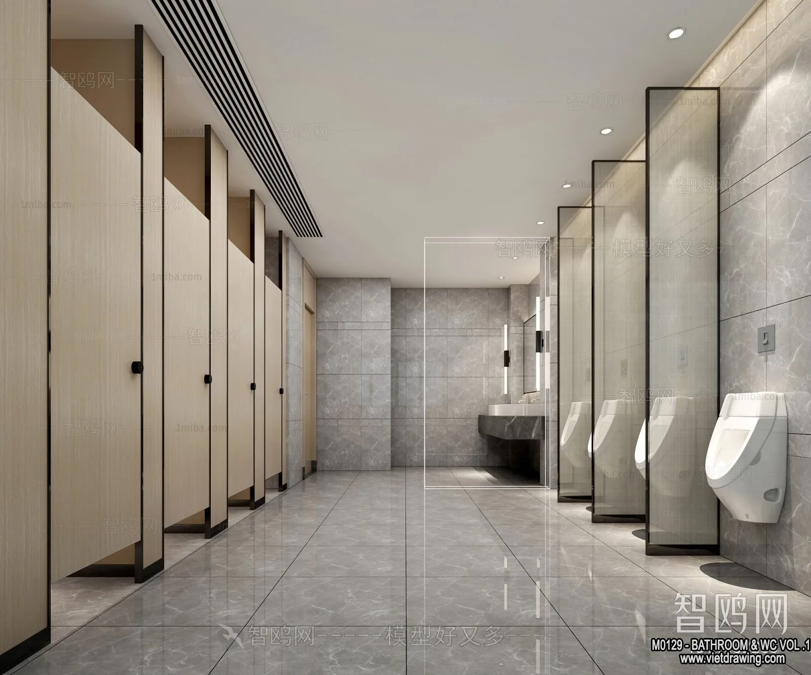 Bathroom – Toilet – WC – RestRoom – 3D Interior Scene – 052