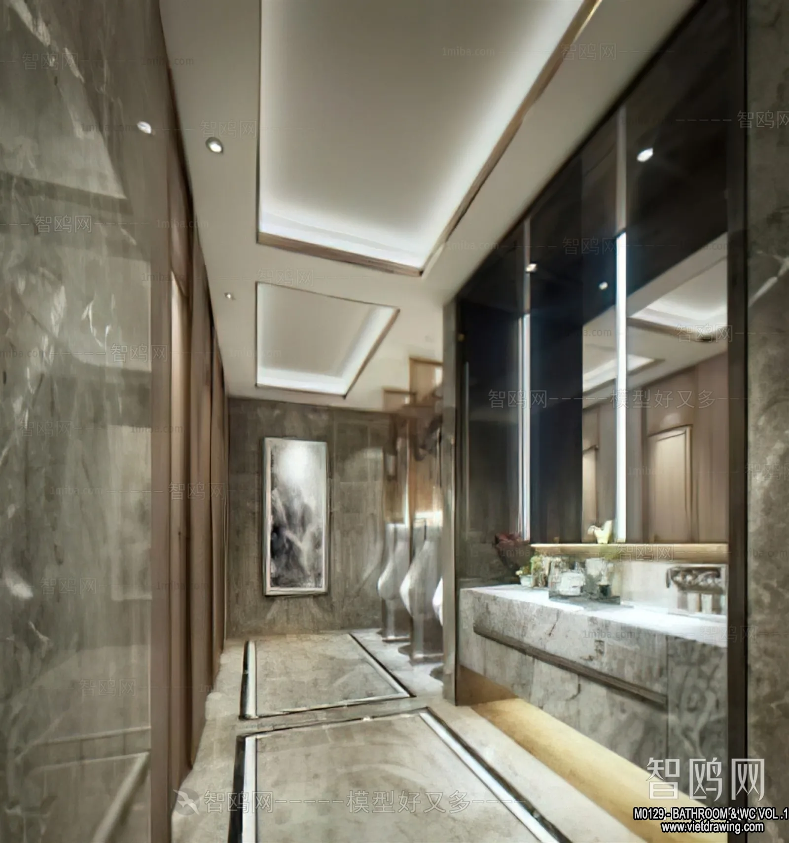 Bathroom – Toilet – WC – RestRoom – 3D Interior Scene – 054