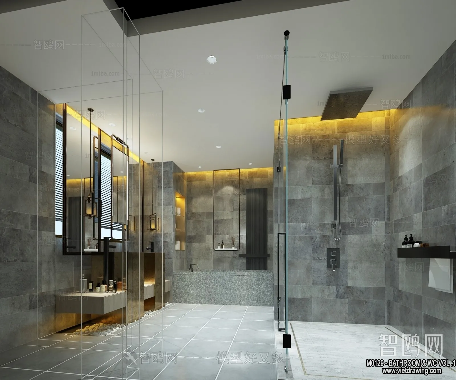 Bathroom – Toilet – WC – RestRoom – 3D Interior Scene – 057