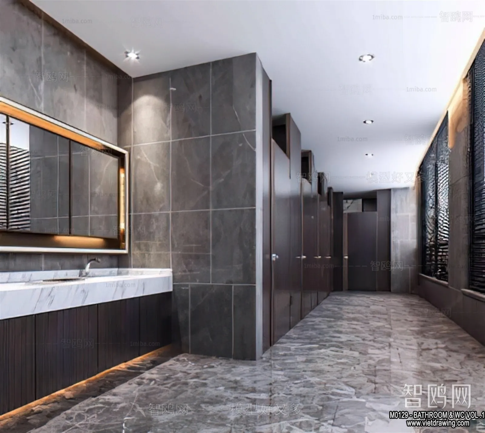 Bathroom – Toilet – WC – RestRoom – 3D Interior Scene – 058