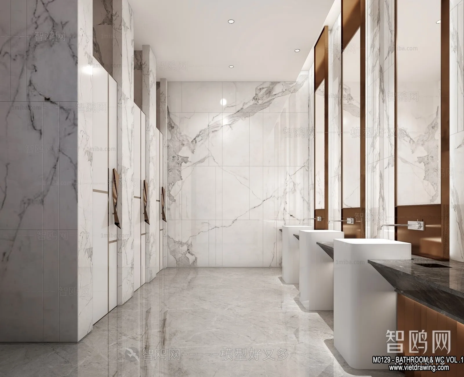 Bathroom – Toilet – WC – RestRoom – 3D Interior Scene – 060