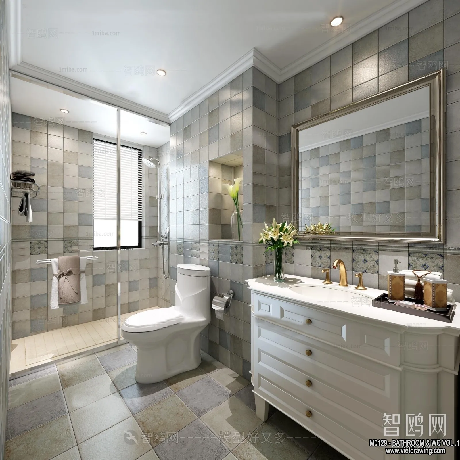 Bathroom – Toilet – WC – RestRoom – 3D Interior Scene – 062