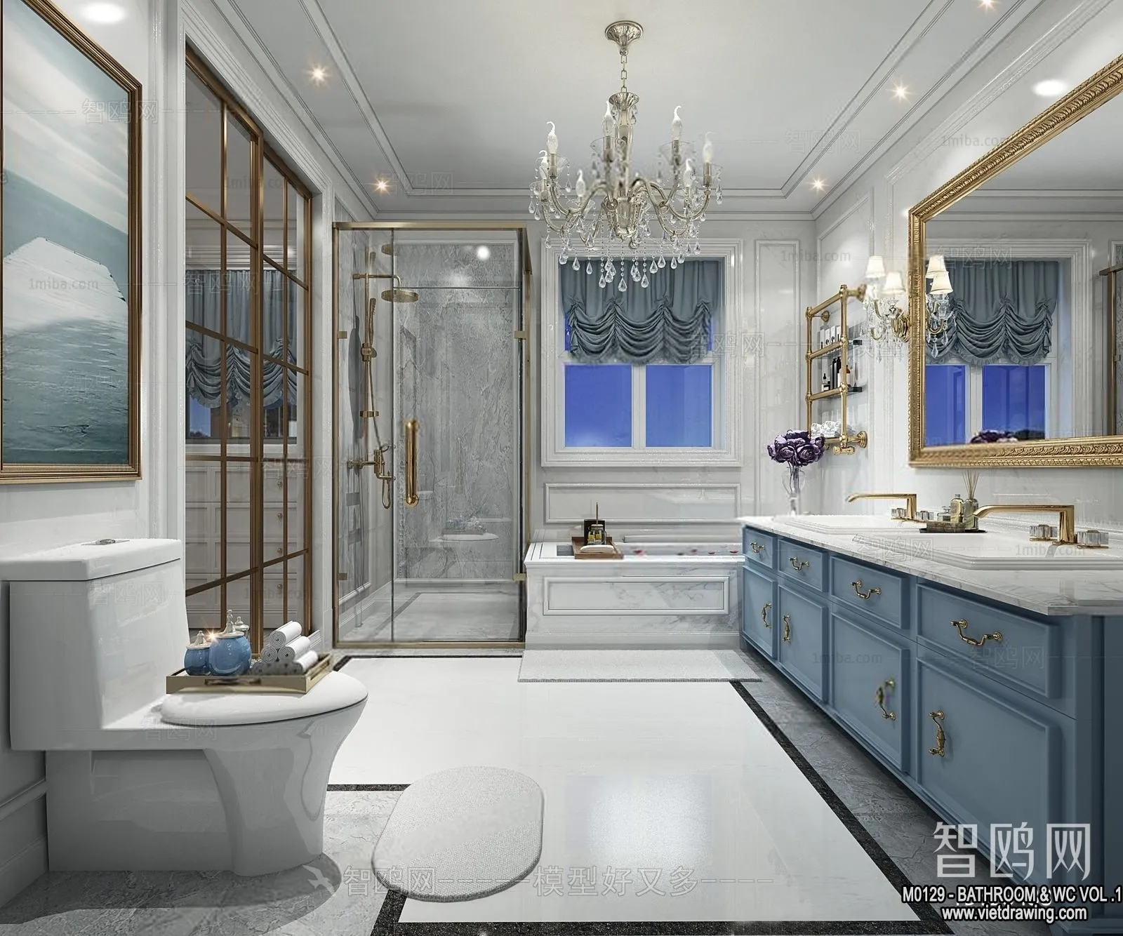 Bathroom – Toilet – WC – RestRoom – 3D Interior Scene – 064