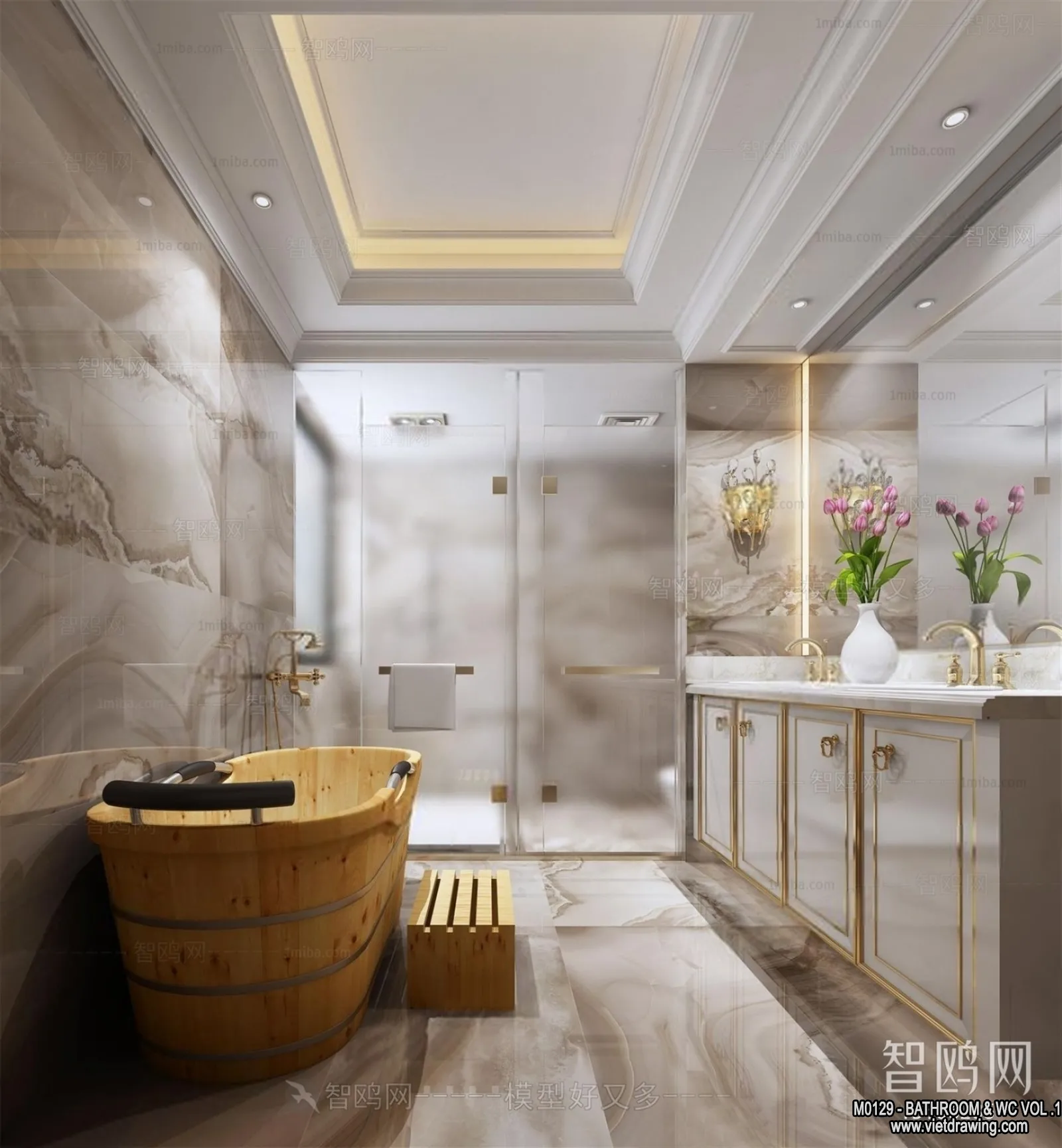 Bathroom – Toilet – WC – RestRoom – 3D Interior Scene – 070